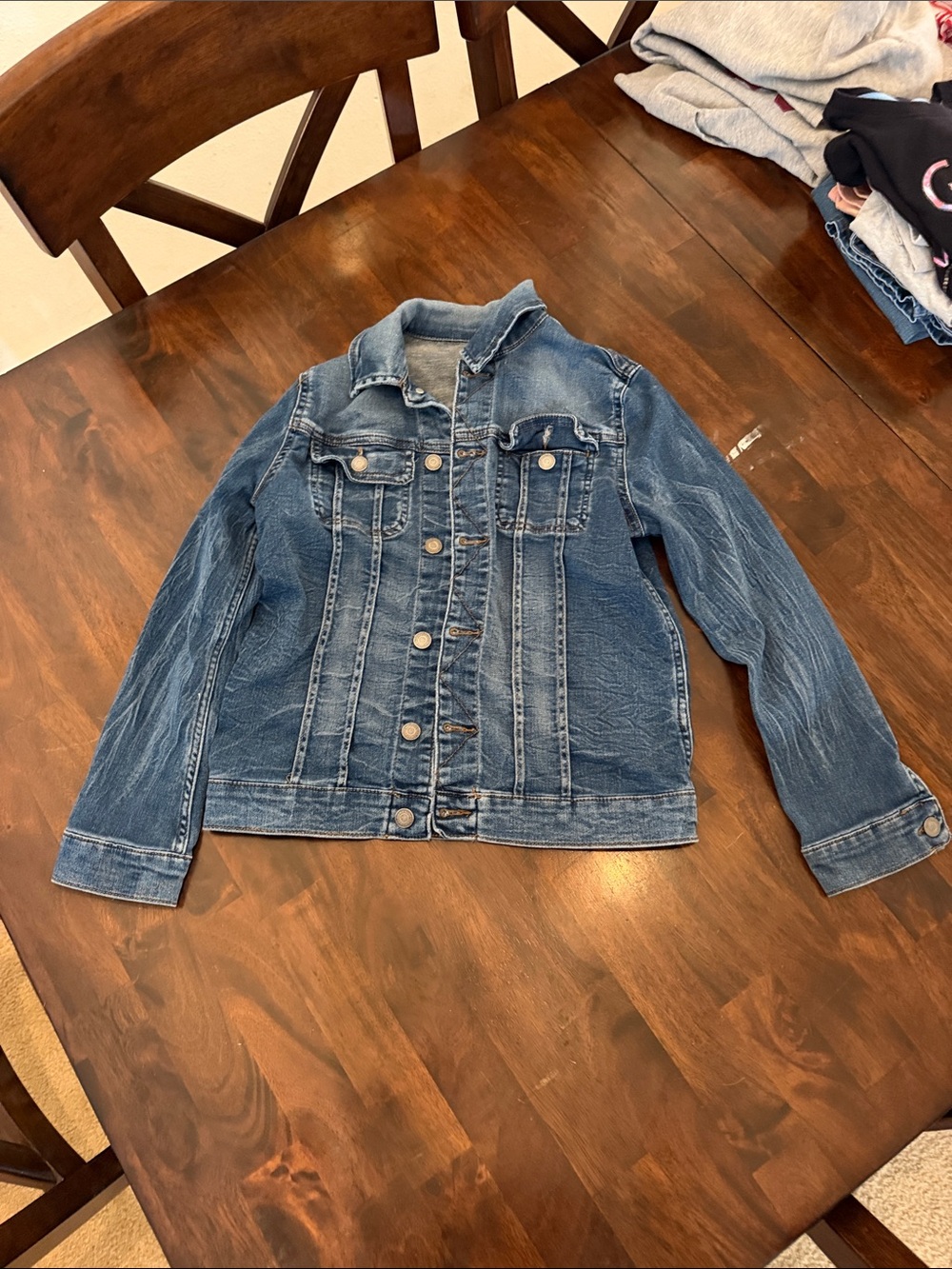 Girl’s Large Classic Polo Blue Denim Stretch Jacket